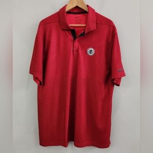 Nike Golf Tiger Woods ADV Performance Red Polo Shirt LA CLIPPERS Men's Large